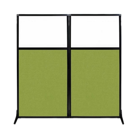 Versare Work Station Screen 66" x 70" Lime Green Fabric With Clear Window 1840231